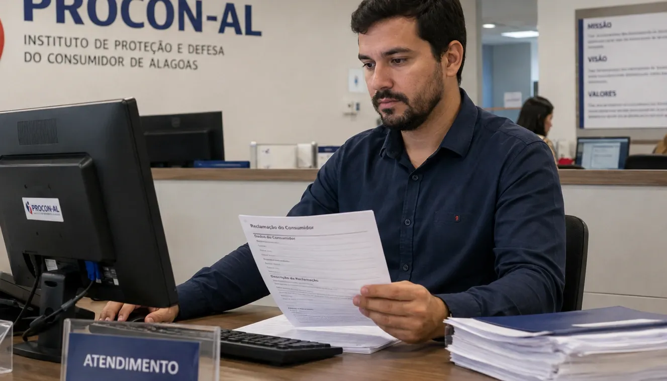homem trabalhando no procon alagoas pós passar no concurso publico