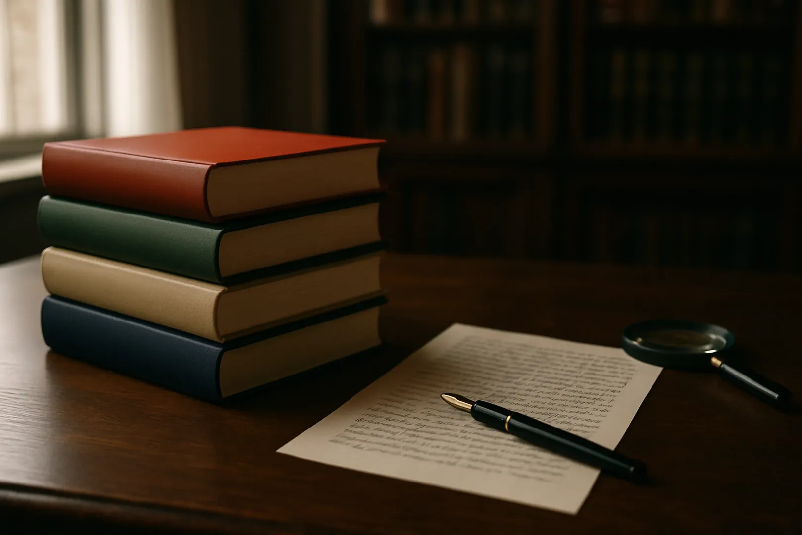 Mesa de estudo com códigos de direito empilhados para preparação ao concurso da magistratura