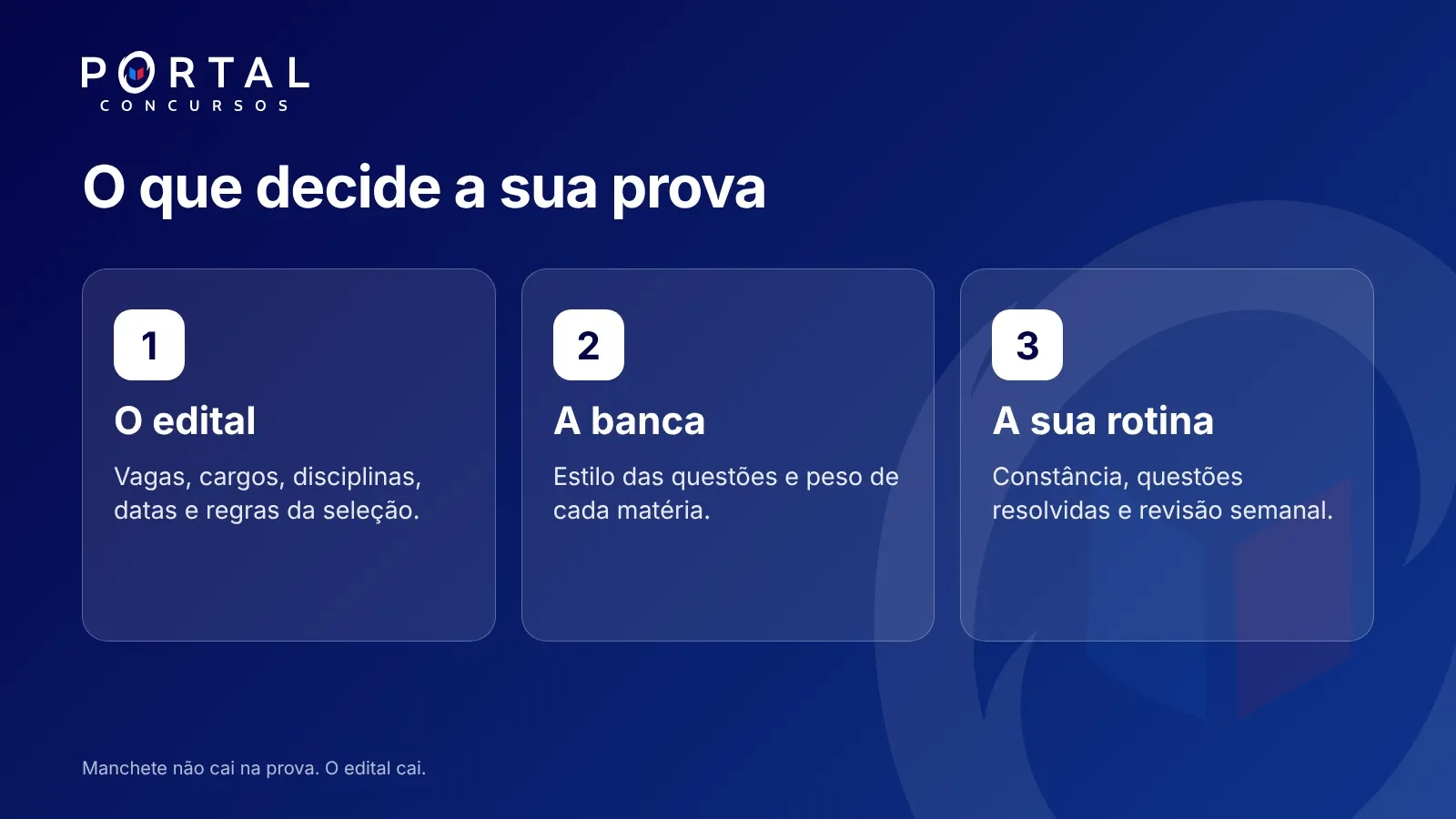 Os três fatores que decidem a sua prova: edital, banca e rotina de estudo