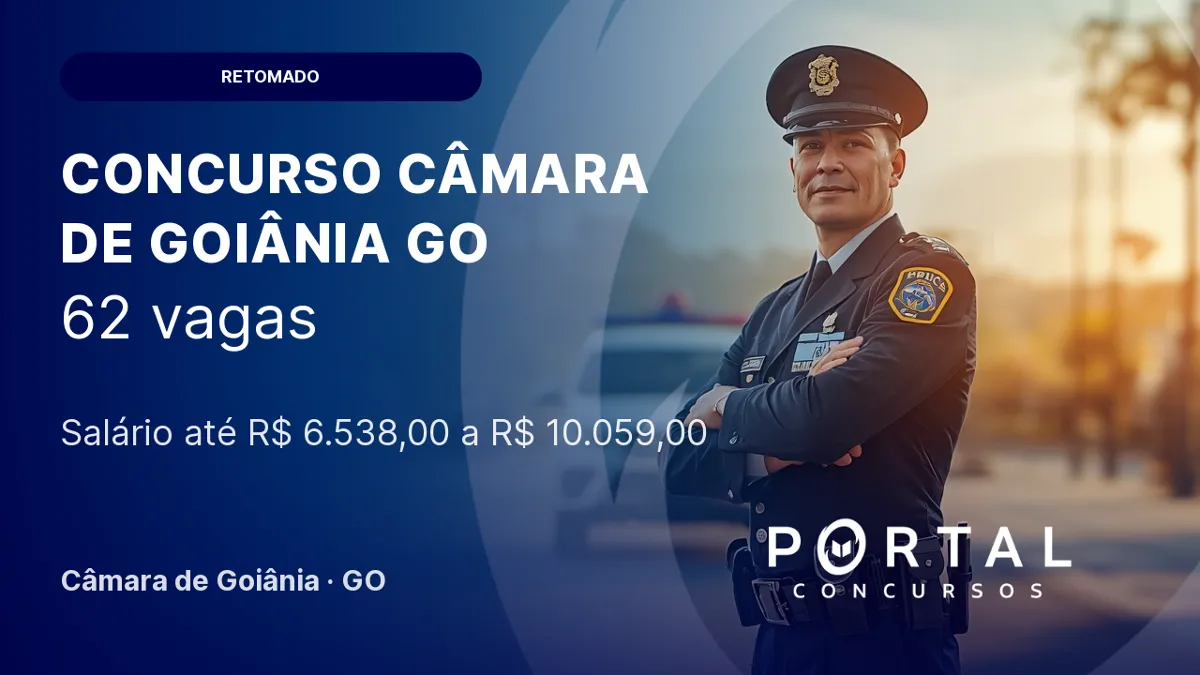 Concurso Câmara de Goiânia GO é retomado para 26 cargos
