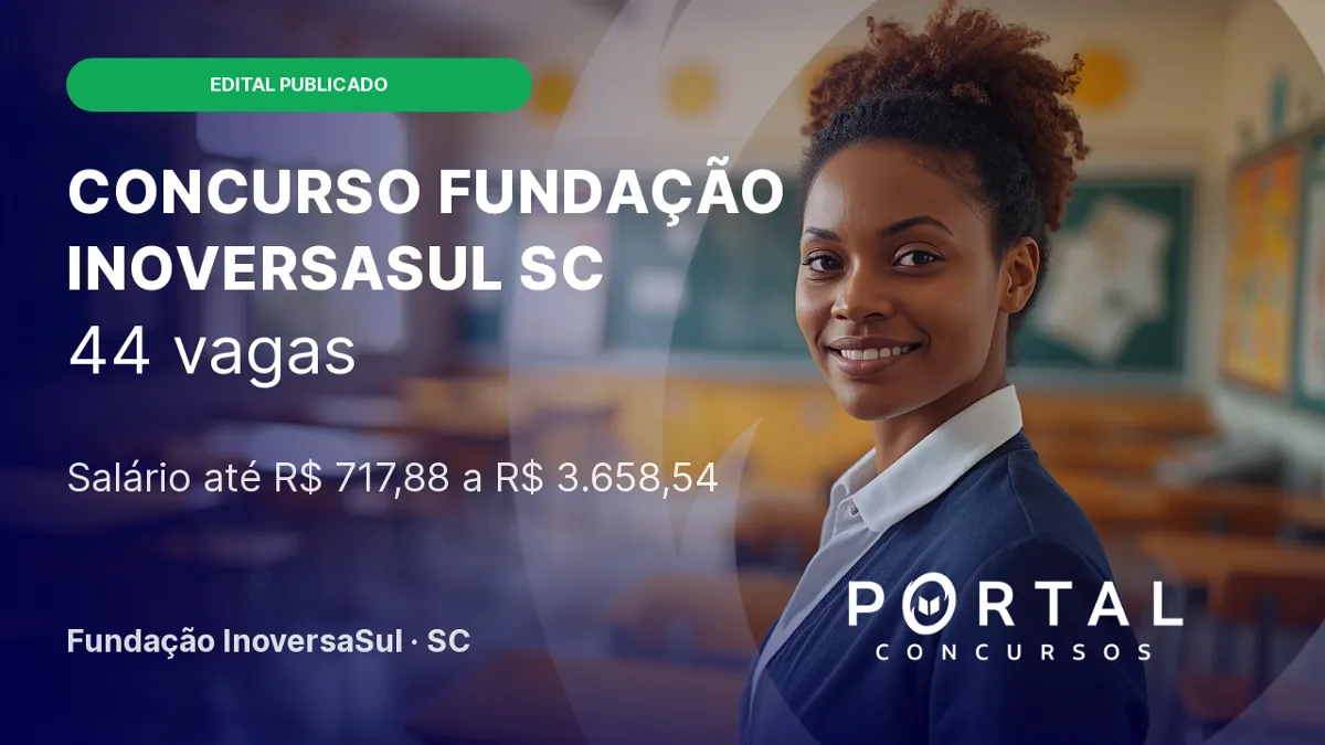 Concurso Fundação InoversaSul: edital com 44 vagas