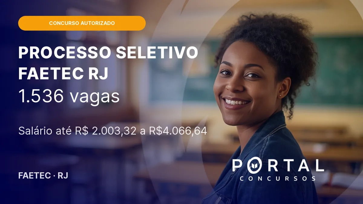 Faetec autoriza 1.536 vagas temporárias
