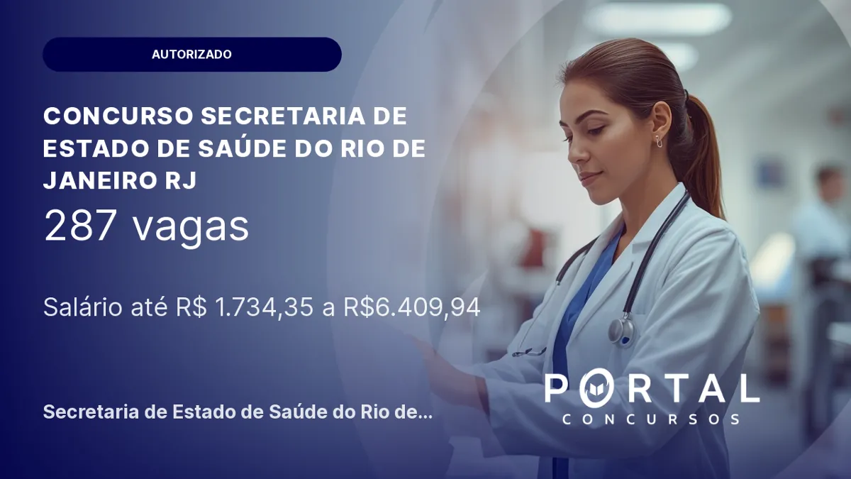 Concurso Saúde RJ: governo reforça autorização para 287 vagas