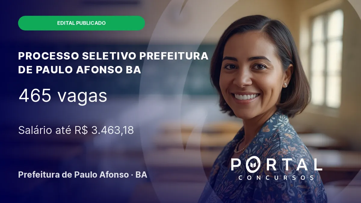 Processo seletivo em Paulo Afonso (BA) para Professores: oferta de 462 vagas!