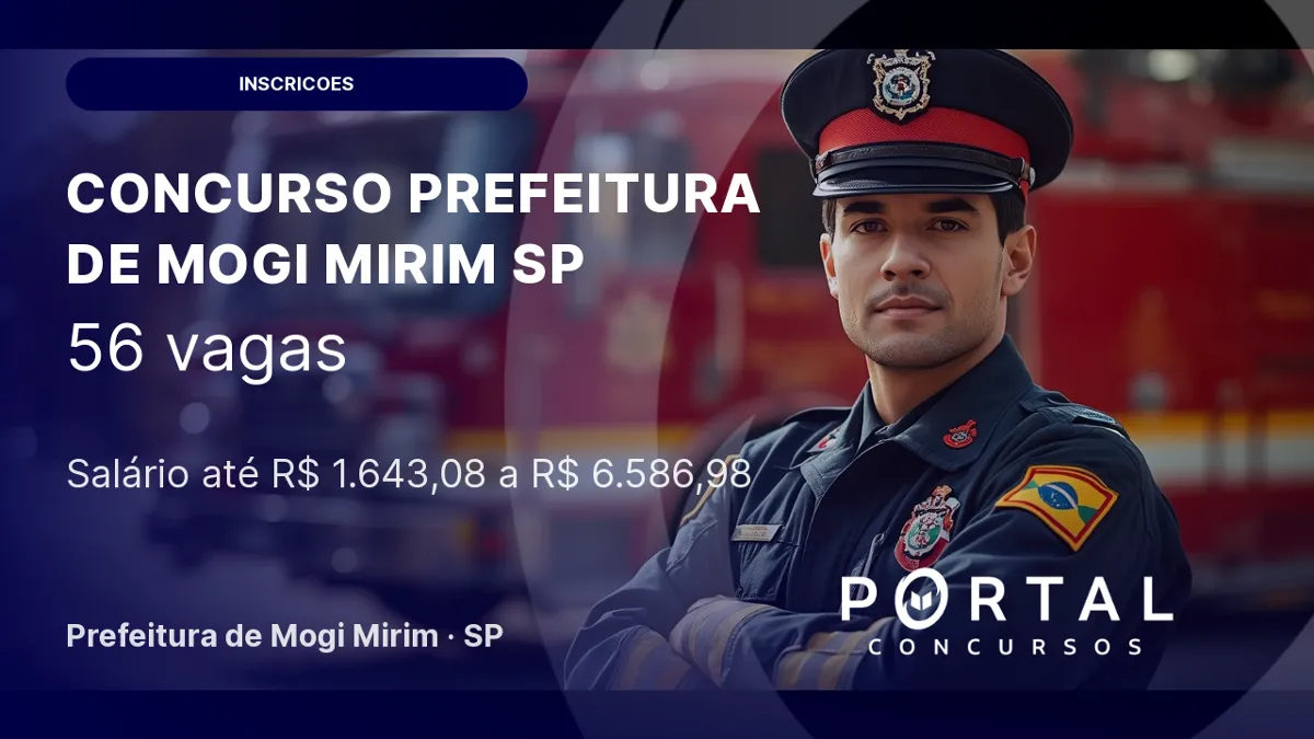 Concurso Prefeitura de Mogi Mirim SP: 56 vagas abertas