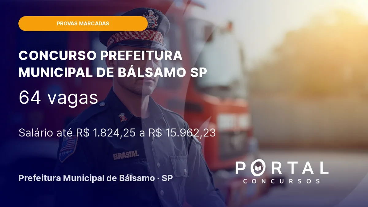 Concurso Prefeitura Bálsamo SP: provas em 27/09!