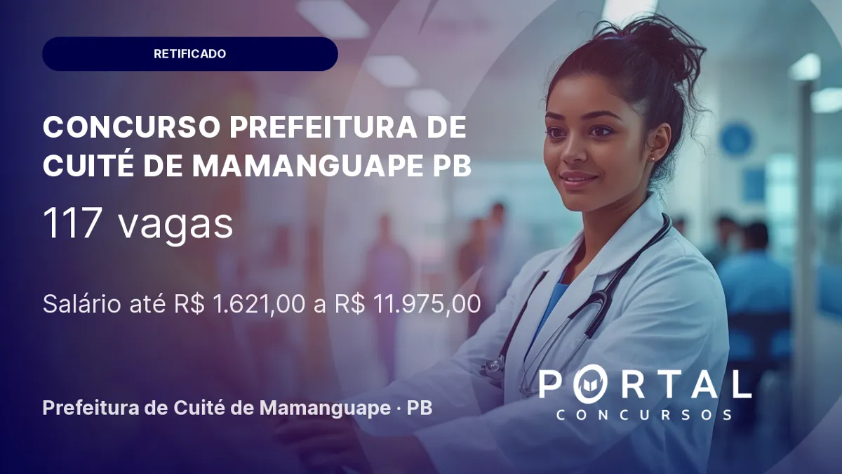 Prefeitura de Cuité de Mamanguape/ PB retifica edital de concurso público