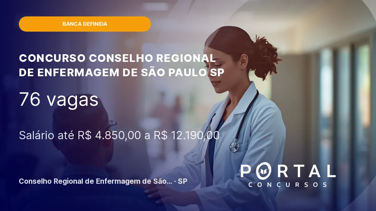 Concurso Coren/ SP: banca definida; previsão de 76 vagas para níveis médio e superior!