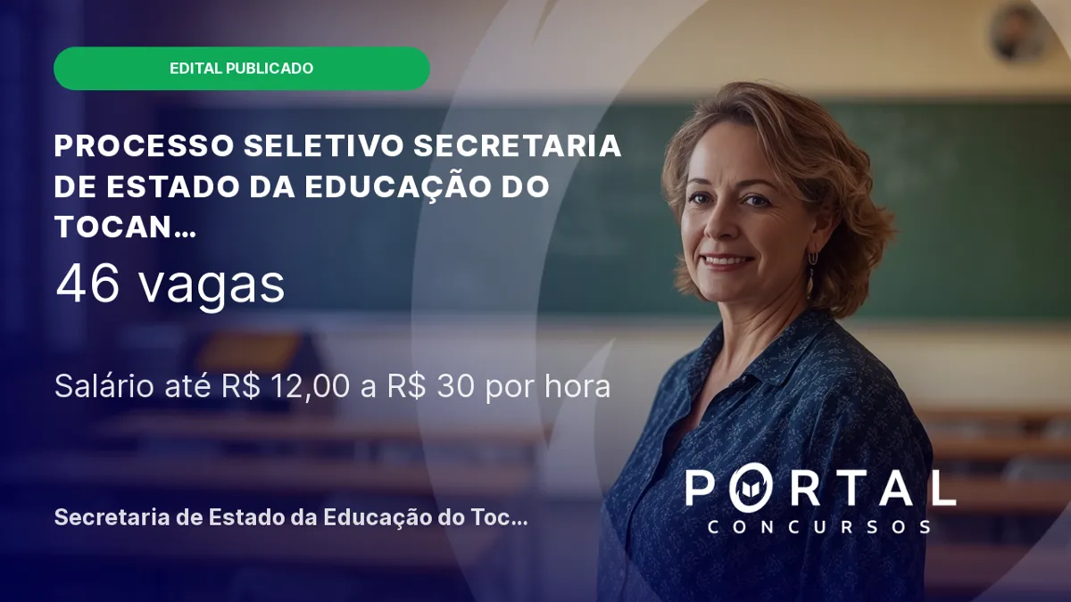 SEDUC TO abre seleção para bolsistas no Profuncionário