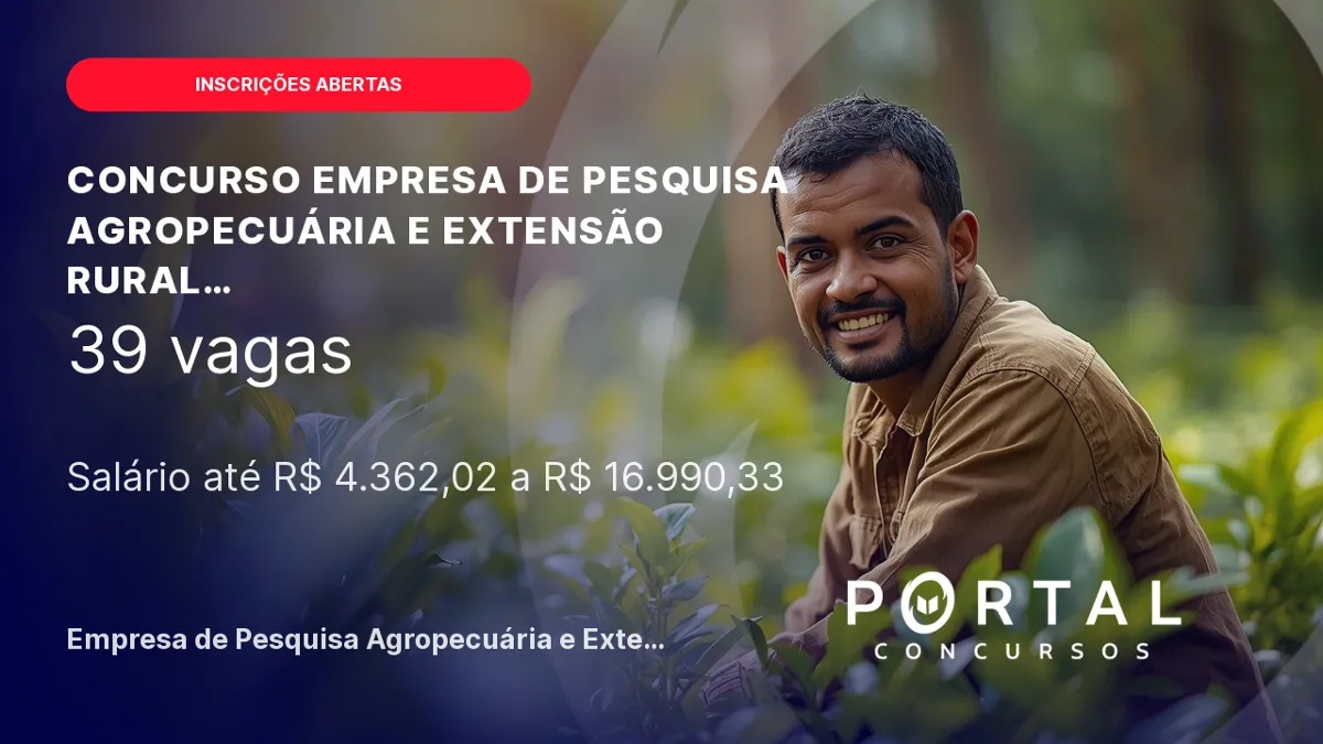 Concurso EPAGRI SC: 39 vagas e salários de R$ 16,9 mil