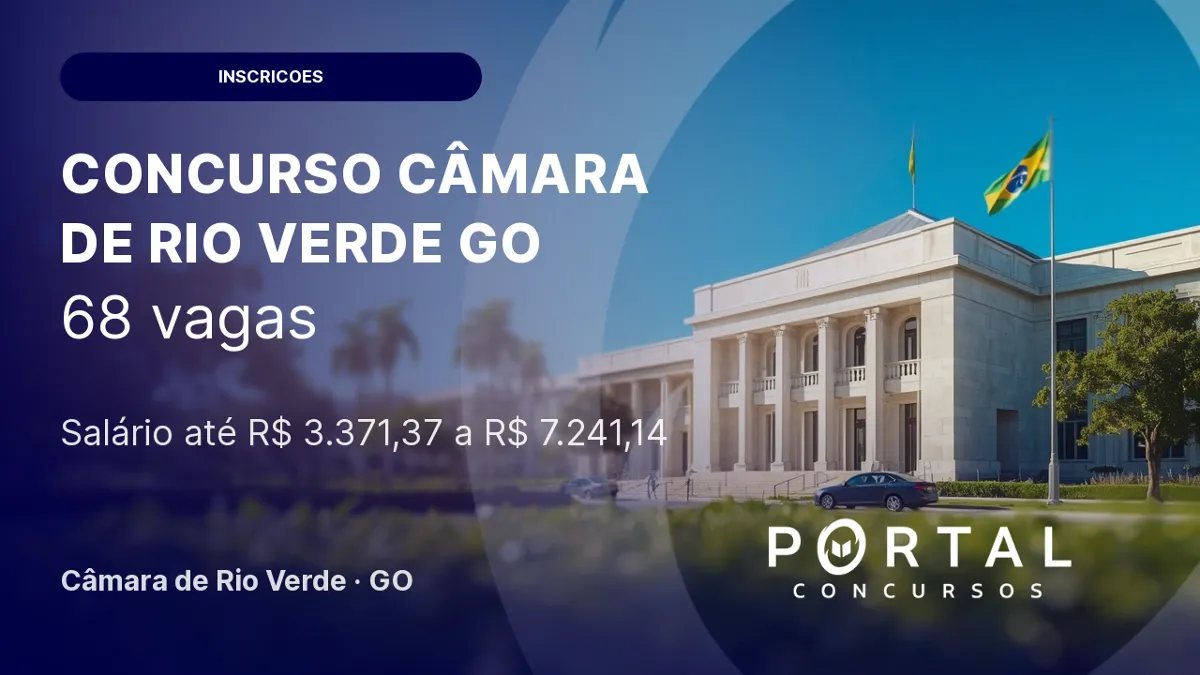 Inscrições abertas para Concurso da Câmara de Rio Verde/ GO