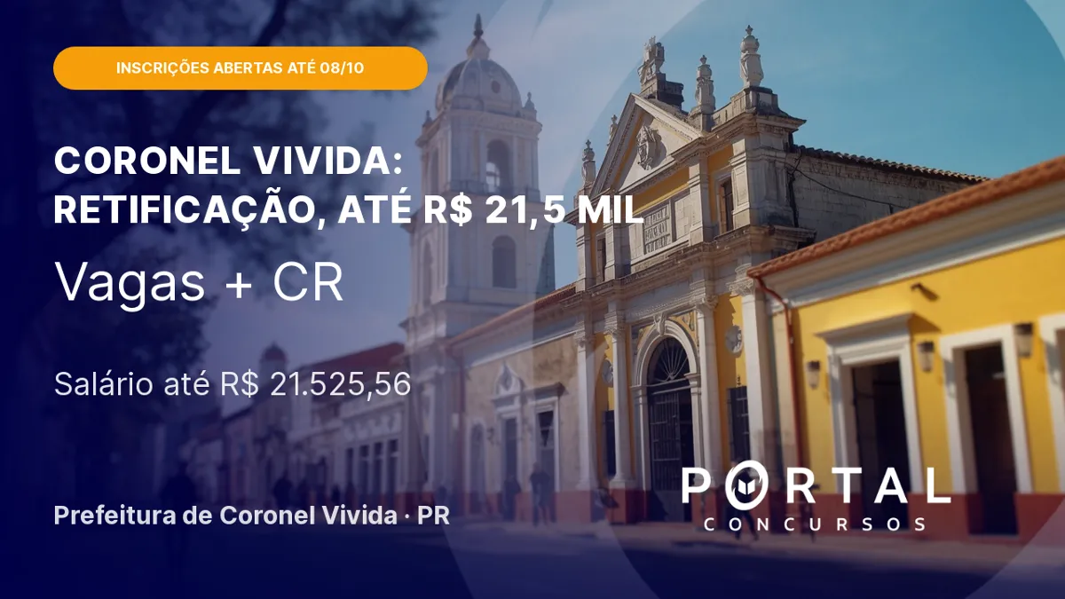 Concurso Coronel Vivida (PR) 2026: retificação altera conteúdo programático