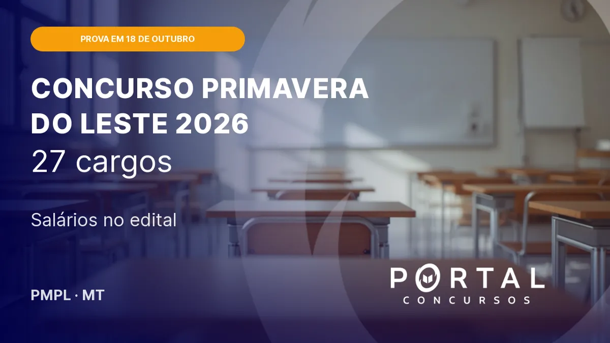 Concurso Primavera do Leste (MT) 2026: prova objetiva em 18 de outubro